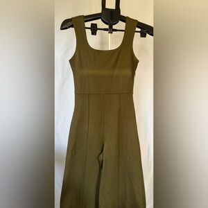 Ripley Rader olive Ponte Knit Tank Wide Leg Jumpsuit Made in USA Size Small NWT